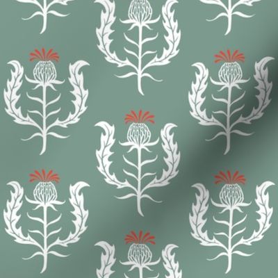 thistle - pale green background