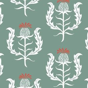thistle - pale green background