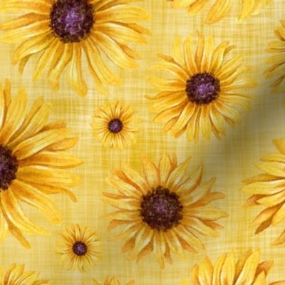 sunflower golden linen