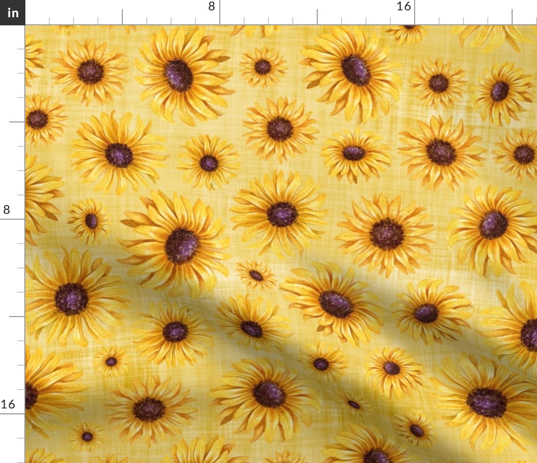 sunflower golden linen