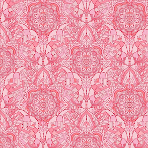 Boho Floral Mandalas in Salmon Pink