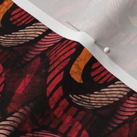 ★ SPRINGING UP ★ Red + Orange - Medium Scale / Collection African Batik - Wax Inspired Prints