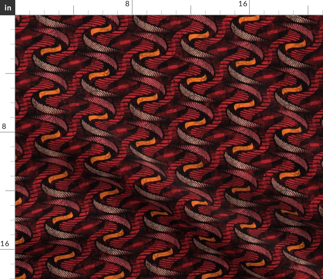 ★ SPRINGING UP ★ Red + Orange - Medium Scale / Collection African Batik - Wax Inspired Prints