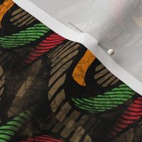 ★ SPRINGING UP ★ Rasta Colors + Brown - Medium Scale / Collection African Batik - Wax Inspired Prints