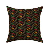 ★ SPRINGING UP ★ Rasta Colors + Brown - Medium Scale / Collection African Batik - Wax Inspired Prints