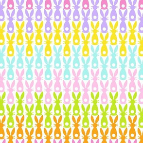 Rainbow Bunny silhouette ombré - white