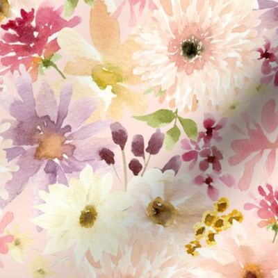 Wildflowers (baby pink) 12" repeat