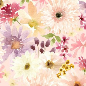 Wildflowers (baby pink) 12" repeat