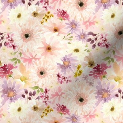 Wildflowers (baby pink) 6" repeat