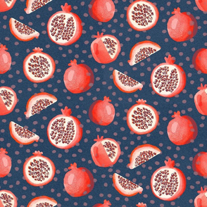 Pomegranates (navy)