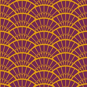 Art Deco Fantail in Luxe Purple and Gold - Small
