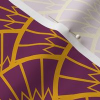 Art Deco Fantail in Luxe Purple and Gold - Medium