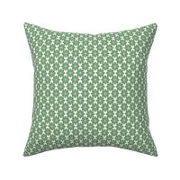 Geometric Floral in Green on White - Small