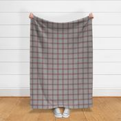 4" Top Stitch Plaid: Red & Gray Large Scale Plaid