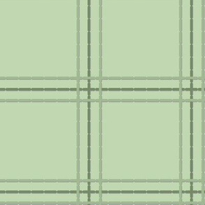 4" Top Stitch Plaid: Mossy Green Large Scale Plaid