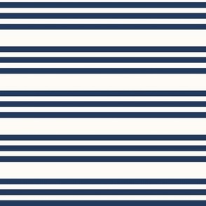 Bandy Stripe small: Navy & Cream Horizontal Stripe