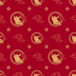 Year of the Ox Red and Gold