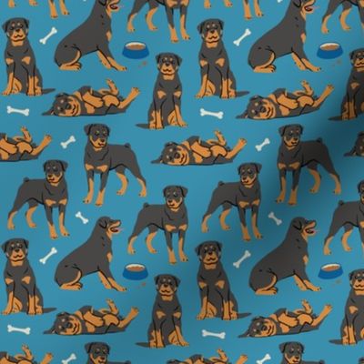 Rottweilers & bones - Small - Dark Blue