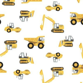 construction trucks - non-directional - yellow on white - C21
