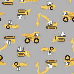 construction trucks - non-directional - yellow on grey - C21