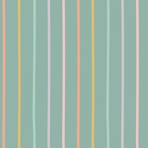 Rainbow Stripe - Muted, Medium Scale