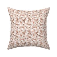 White Floral Frenzy on Blush- Small Scale