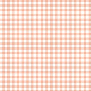 Boho gingham plaid minimalist gingham check pattern blush peach white easter summer SMALL