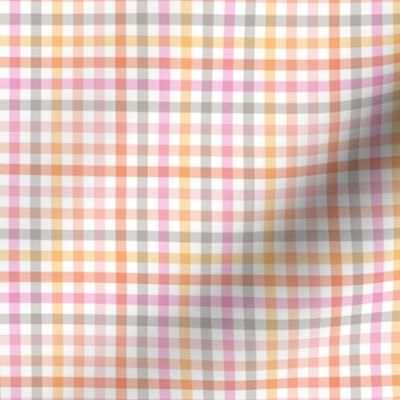 Boho plaid minimalist gingham check pattern pink peach seventies retro palette white easter summer SMALL