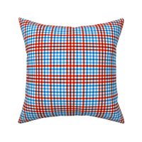 Boho plaid minimalist gingham check pattern usa traditional american flag colors blue and red white easter summer SMALL