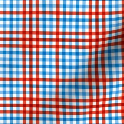 Boho plaid minimalist gingham check pattern usa traditional american flag colors blue and red white easter summer SMALL