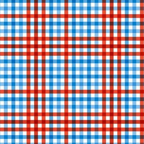 Boho plaid minimalist gingham check pattern usa traditional american flag colors blue and red white easter summer SMALL