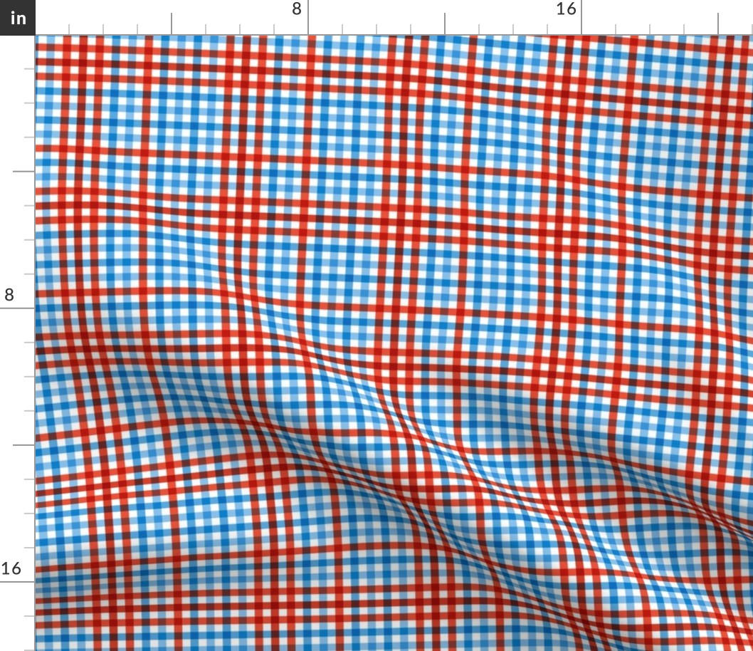 Boho plaid minimalist gingham check pattern usa traditional american flag colors blue and red white easter summer SMALL