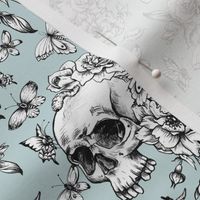 Skull and butterflies