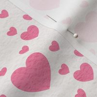 Pink Hearts on White Paper Texture