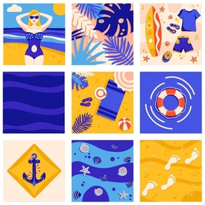 Retro Summer Vacation - Colorful Patchwork