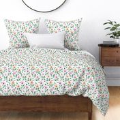 Apricot and berry watercolor bloom in Alps painted florals for modern trendy home decor bedding nursery flowers a083 -1