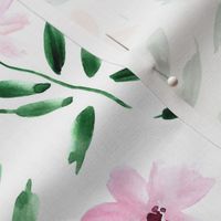Apricot and berry watercolor bloom in Alps painted florals for modern trendy home decor bedding nursery flowers a083 -1