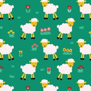 Cute Sheep On A Flower Field