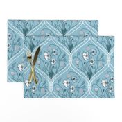 Art Nouveau Poppies-Blue and White-Smaller