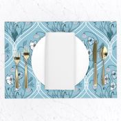 Art Nouveau Poppies-Blue and White-Smaller