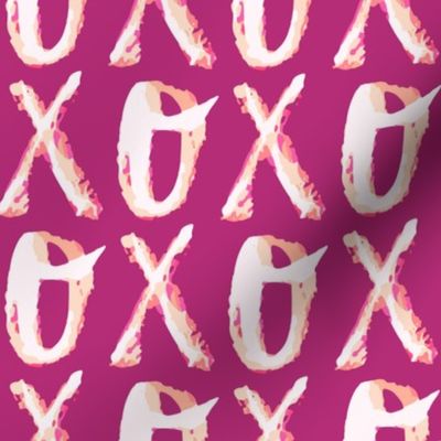 OX XO in fuchsia large scale by Pippa Shaw