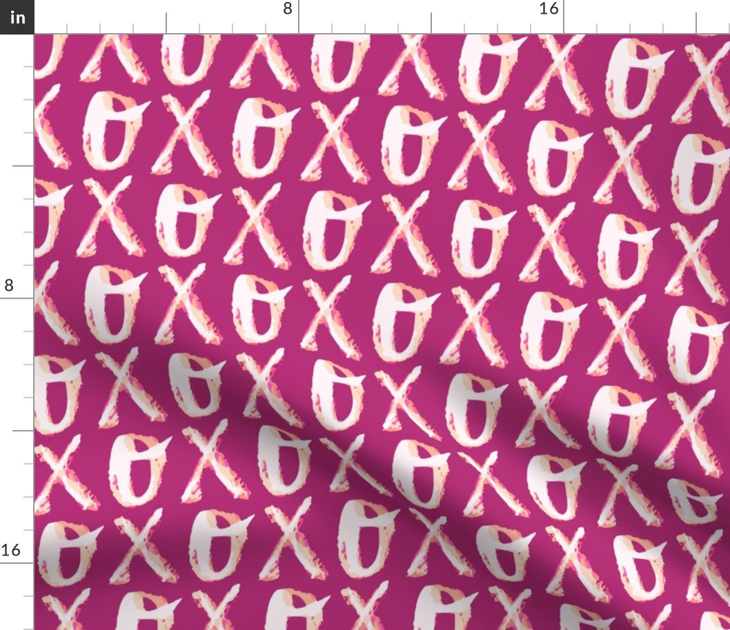 OX XO in fuchsia large scale by Pippa Shaw