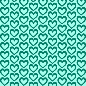 Green teal cut out hearts