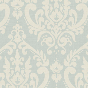 Camille Damask { blue & ivory }