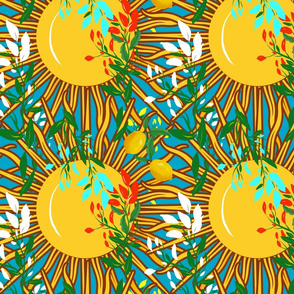 Summer,sun,Sicilian style pattern 