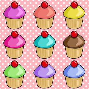Cupcakes on pink