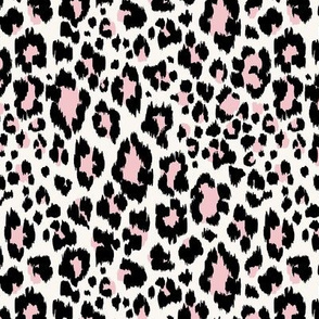 Leopard Animal Print - Light Pink and Black - SM