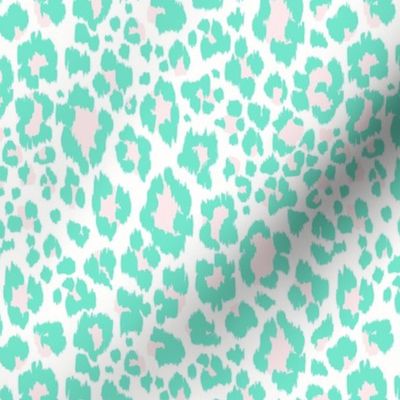 Leopard Animal Print - Teal Green and Pink - SM
