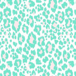 Leopard Animal Print - Teal Green and Pink - SM