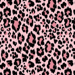 Leopard Animal Print - Black and Pink - SM